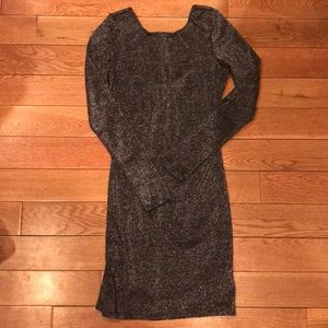 Long sleeve shimmer dress